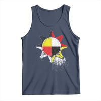 Oglala Lakota Native American Medicine Wheel Feathers Tank Top - Wonder Print Shop