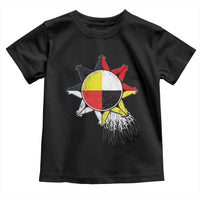 Oglala Lakota Native American Medicine Wheel Feathers Toddler T Shirt - Wonder Print Shop