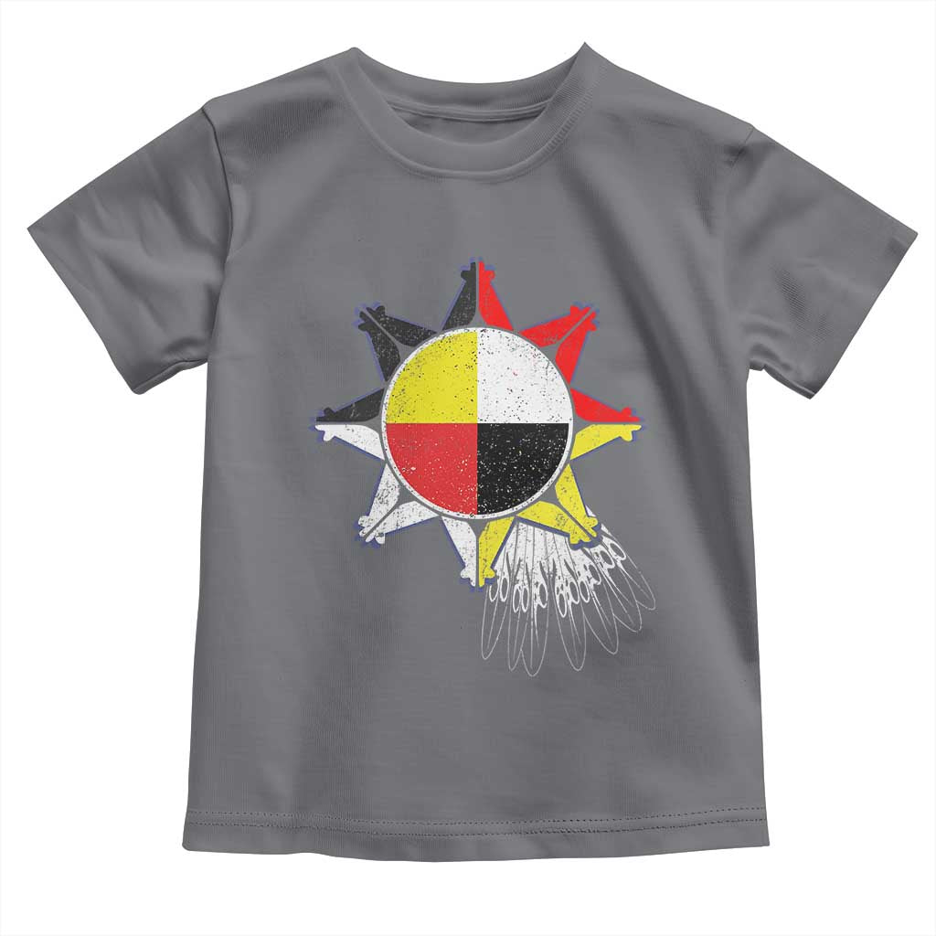 Oglala Lakota Native American Medicine Wheel Feathers Toddler T Shirt - Wonder Print Shop