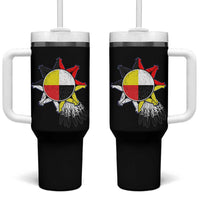 Oglala Lakota Native American Medicine Wheel Feathers Tumbler With Handle - Wonder Print Shop