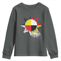 Oglala Lakota Native American Medicine Wheel Feathers Youth Sweatshirt - Wonder Print Shop