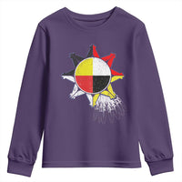 Oglala Lakota Native American Medicine Wheel Feathers Youth Sweatshirt - Wonder Print Shop
