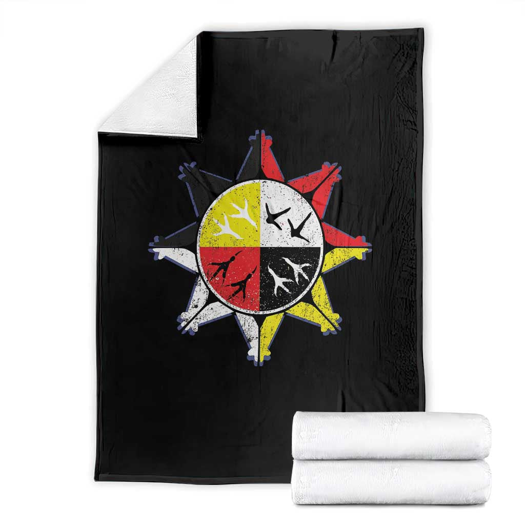 Oglala Lakota Nation Medicine Wheel Native American Throw Blanket - Wonder Print Shop