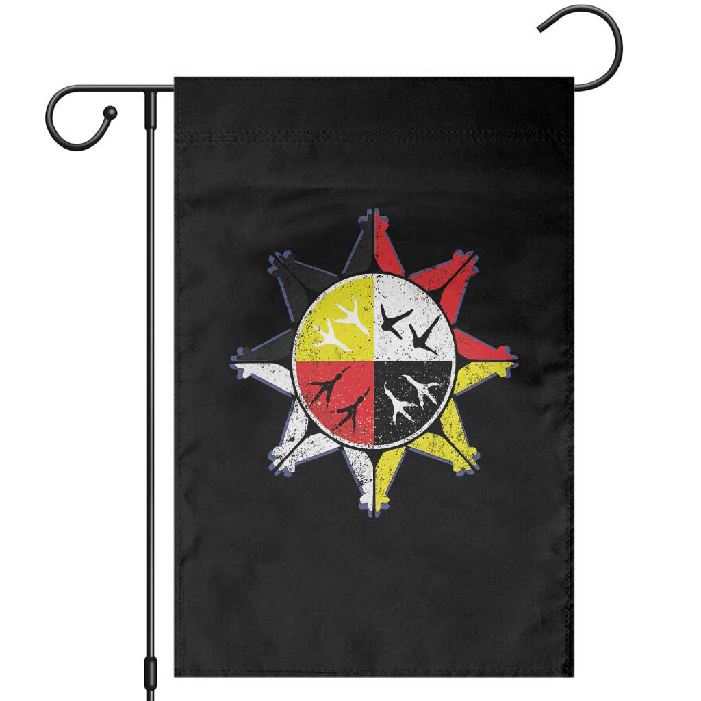 Oglala Lakota Nation Medicine Wheel Native American Garden Flag - Wonder Print Shop