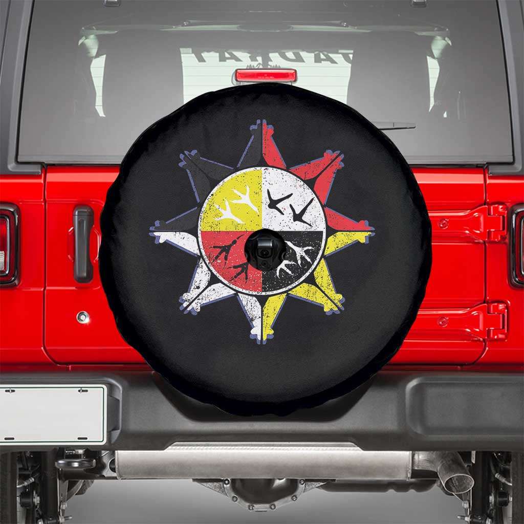 Oglala Lakota Nation Medicine Wheel Native American Spare Tire Cover - Wonder Print Shop