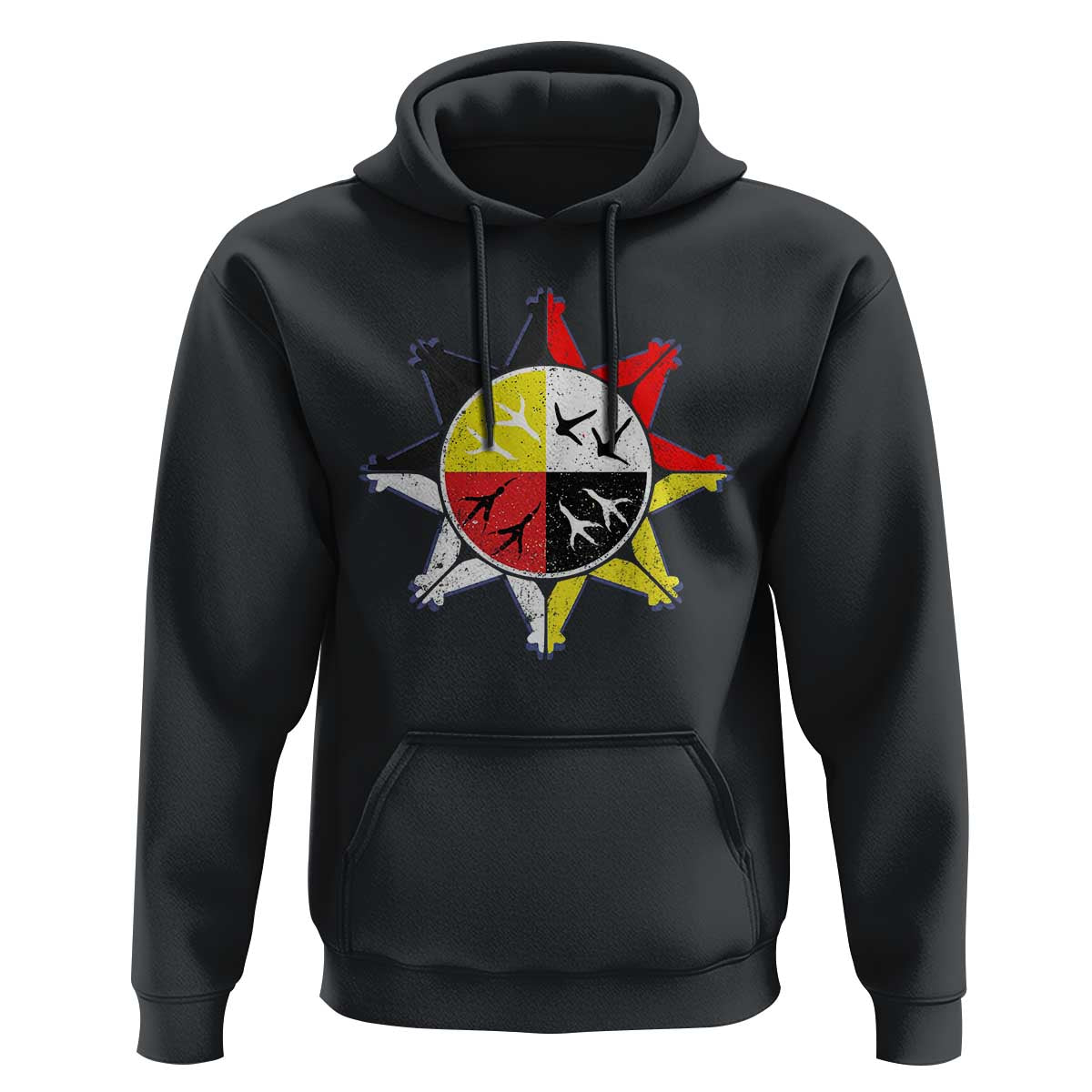 Oglala Lakota Nation Medicine Wheel Native American Hoodie - Wonder Print Shop