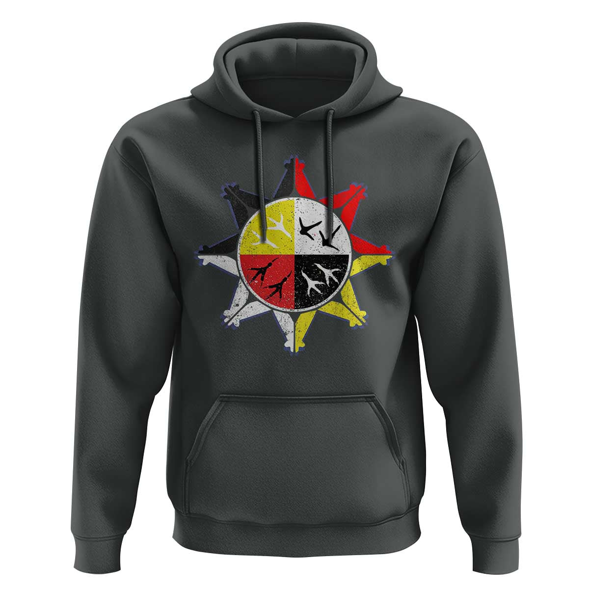 Oglala Lakota Nation Medicine Wheel Native American Hoodie - Wonder Print Shop
