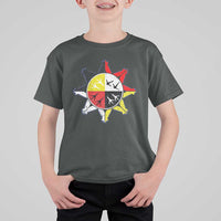Oglala Lakota Nation Medicine Wheel Native American T Shirt For Kid - Wonder Print Shop