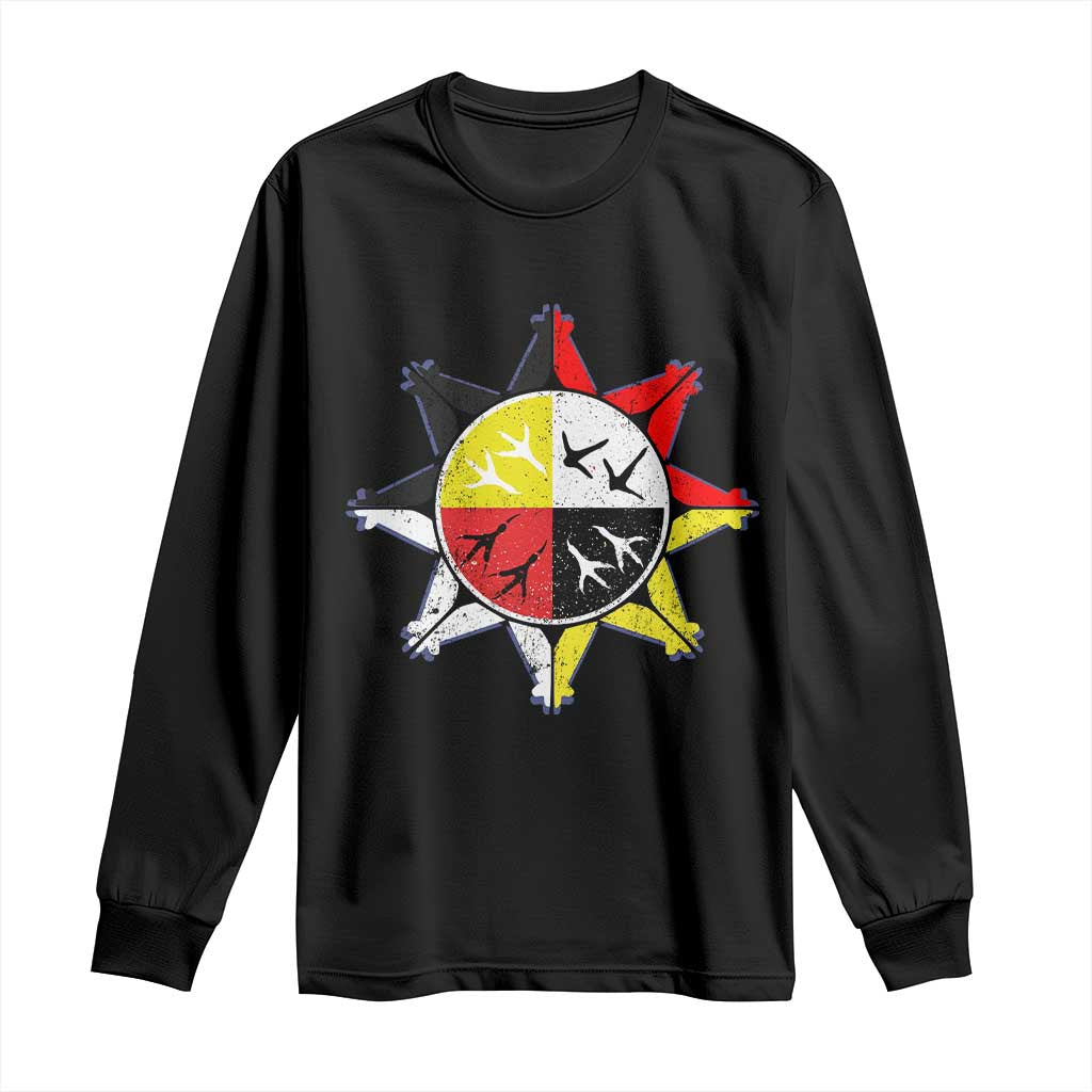 Oglala Lakota Nation Medicine Wheel Native American Long Sleeve Shirt - Wonder Print Shop