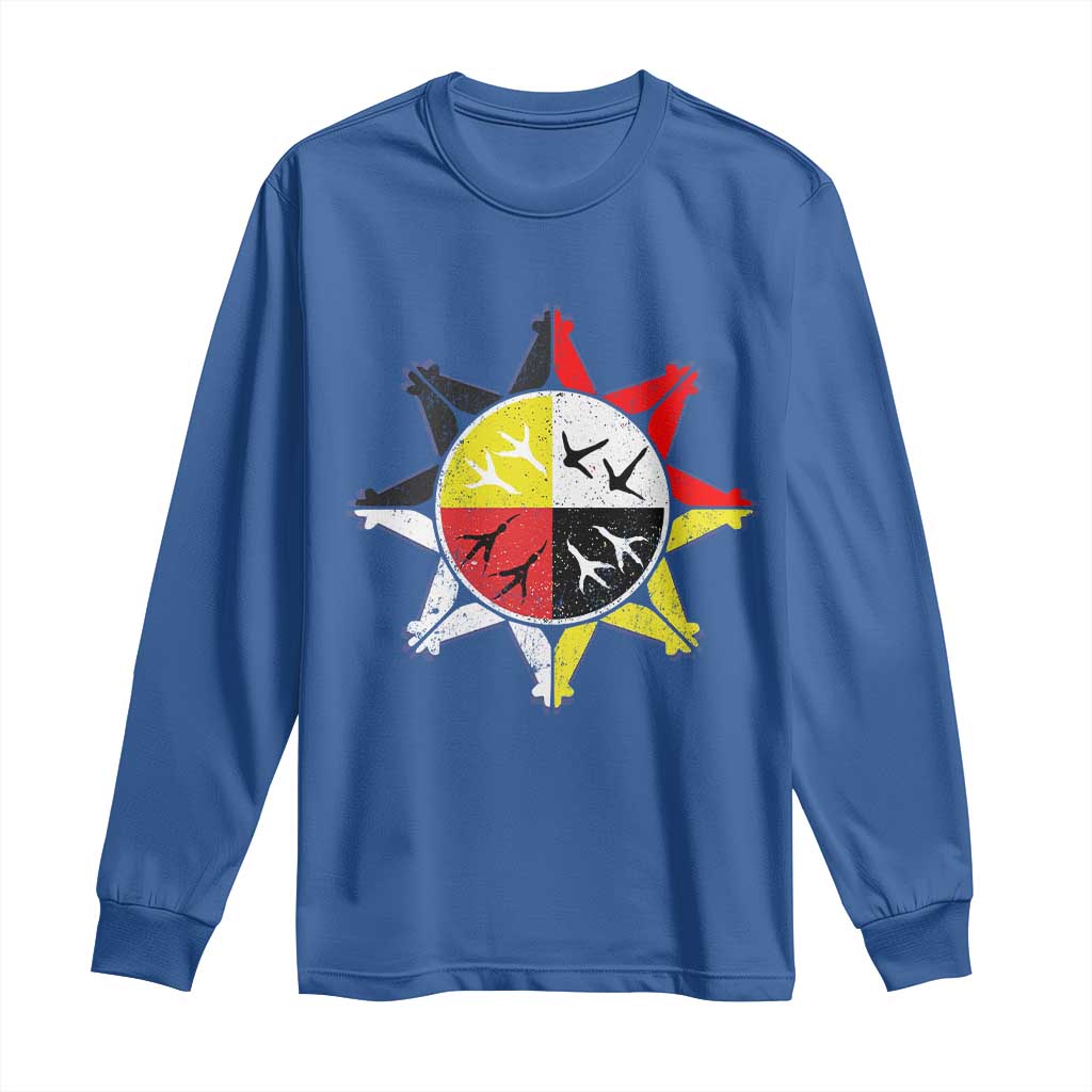 Oglala Lakota Nation Medicine Wheel Native American Long Sleeve Shirt - Wonder Print Shop