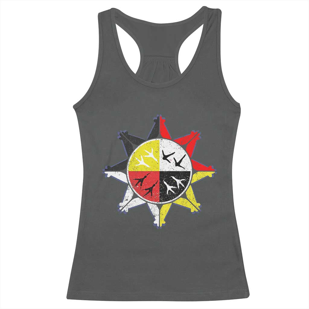 Oglala Lakota Nation Medicine Wheel Native American Racerback Tank Top - Wonder Print Shop