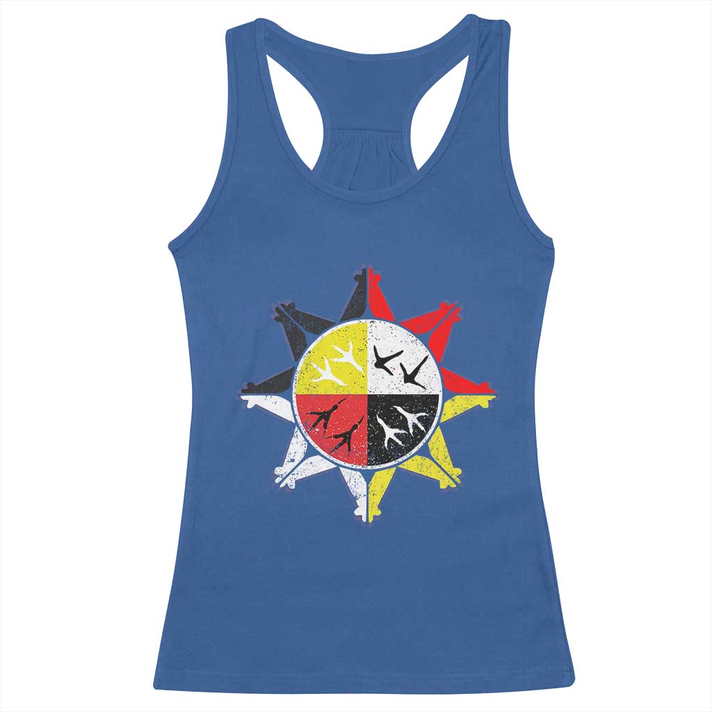 Oglala Lakota Nation Medicine Wheel Native American Racerback Tank Top - Wonder Print Shop