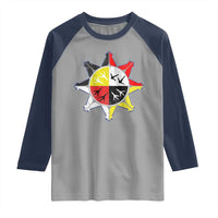 Oglala Lakota Nation Medicine Wheel Native American Raglan Shirt - Wonder Print Shop