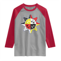 Oglala Lakota Nation Medicine Wheel Native American Raglan Shirt - Wonder Print Shop