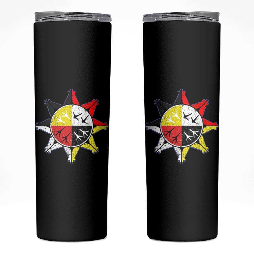 Oglala Lakota Nation Medicine Wheel Native American Skinny Tumbler - Wonder Print Shop