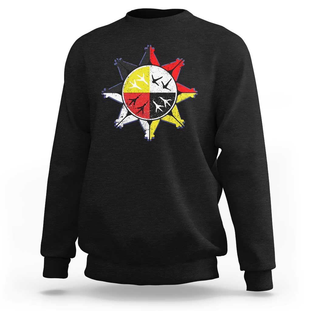 Oglala Lakota Nation Medicine Wheel Native American Sweatshirt - Wonder Print Shop