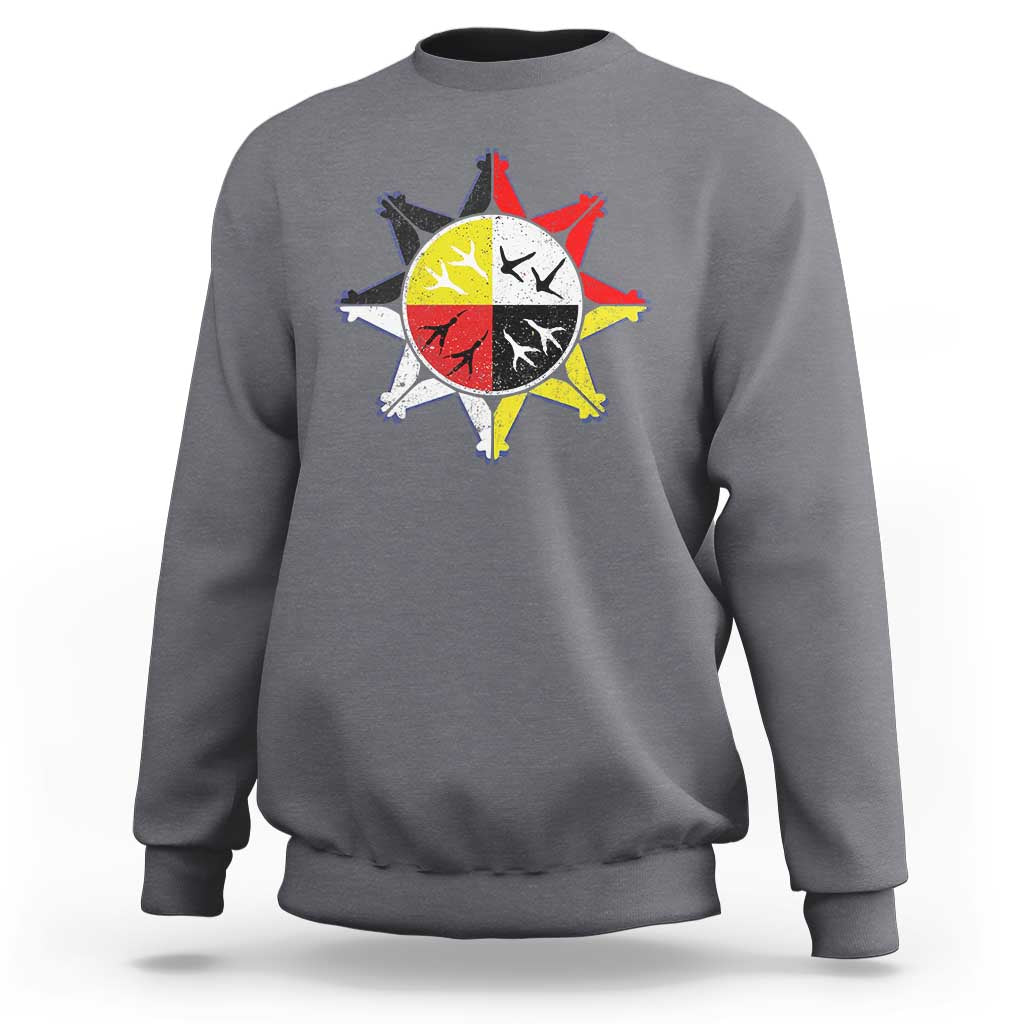 Oglala Lakota Nation Medicine Wheel Native American Sweatshirt - Wonder Print Shop