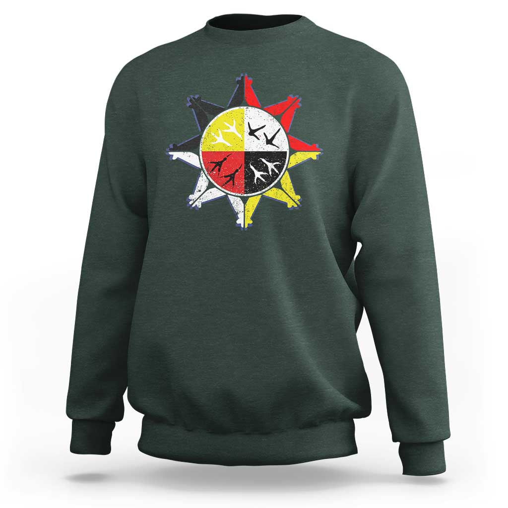 Oglala Lakota Nation Medicine Wheel Native American Sweatshirt - Wonder Print Shop