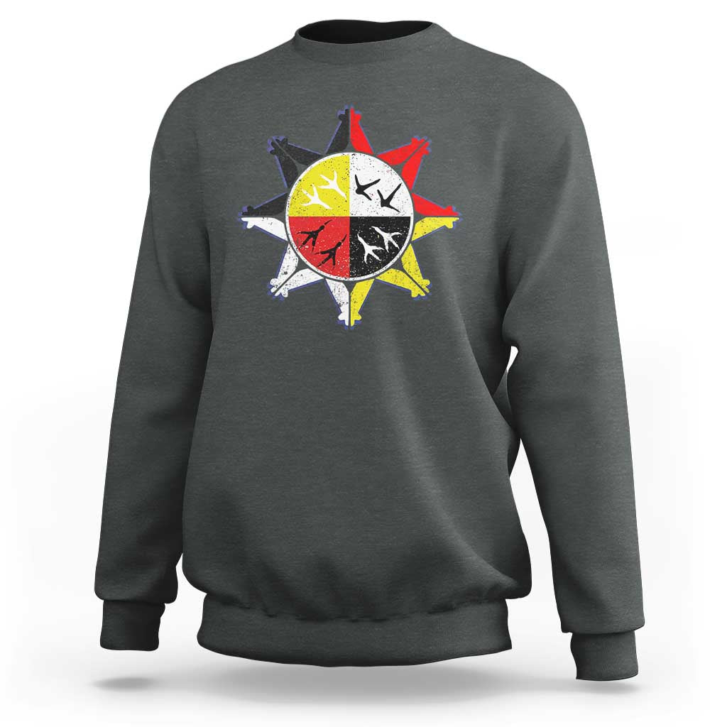 Oglala Lakota Nation Medicine Wheel Native American Sweatshirt - Wonder Print Shop