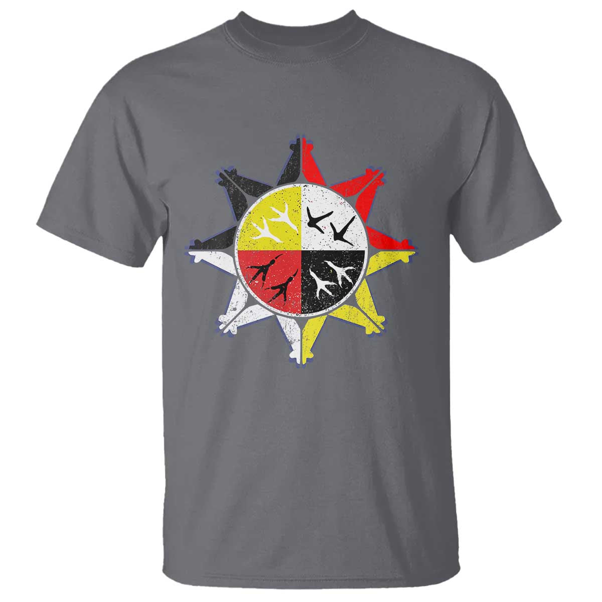 Oglala Lakota Nation Medicine Wheel Native American T Shirt - Wonder Print Shop