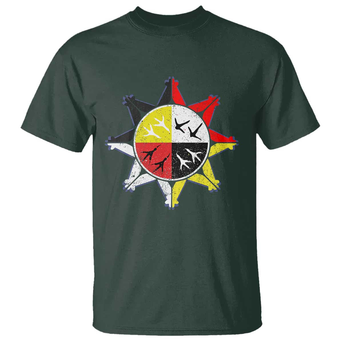 Oglala Lakota Nation Medicine Wheel Native American T Shirt - Wonder Print Shop