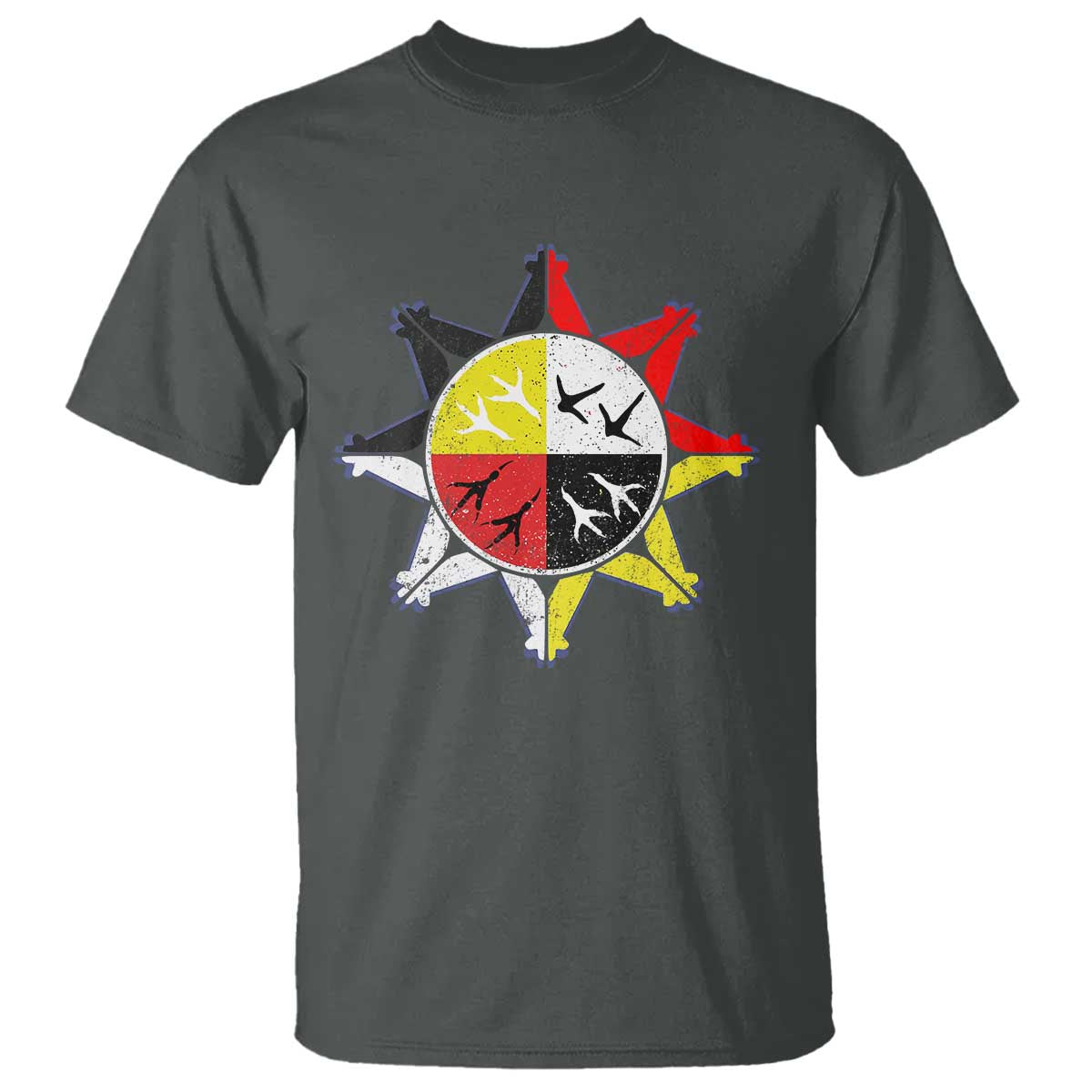 Oglala Lakota Nation Medicine Wheel Native American T Shirt - Wonder Print Shop