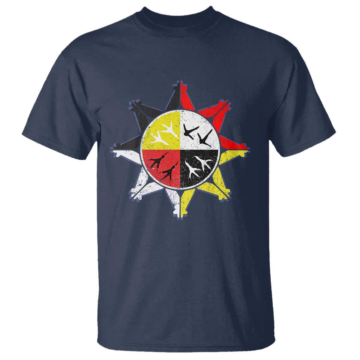 Oglala Lakota Nation Medicine Wheel Native American T Shirt - Wonder Print Shop