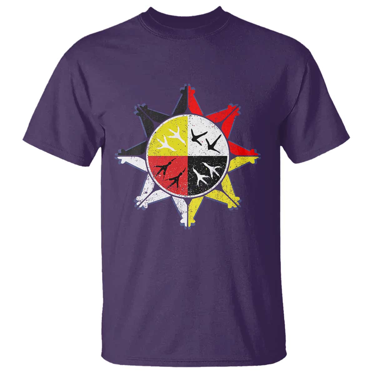 Oglala Lakota Nation Medicine Wheel Native American T Shirt - Wonder Print Shop