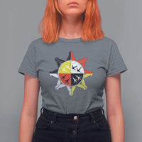 Oglala Lakota Nation Medicine Wheel Native American T Shirt For Women - Wonder Print Shop