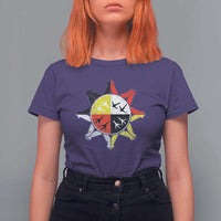 Oglala Lakota Nation Medicine Wheel Native American T Shirt For Women - Wonder Print Shop
