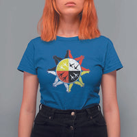 Oglala Lakota Nation Medicine Wheel Native American T Shirt For Women - Wonder Print Shop