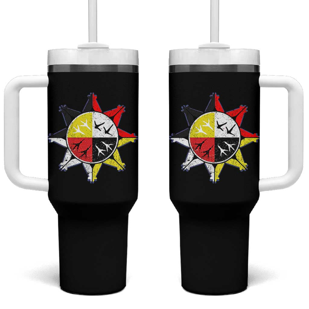 Oglala Lakota Nation Medicine Wheel Native American Tumbler With Handle - Wonder Print Shop