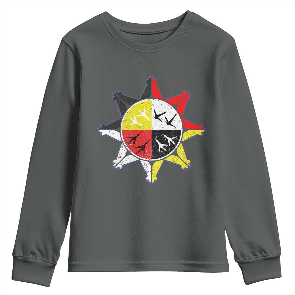 Oglala Lakota Nation Medicine Wheel Native American Youth Sweatshirt - Wonder Print Shop