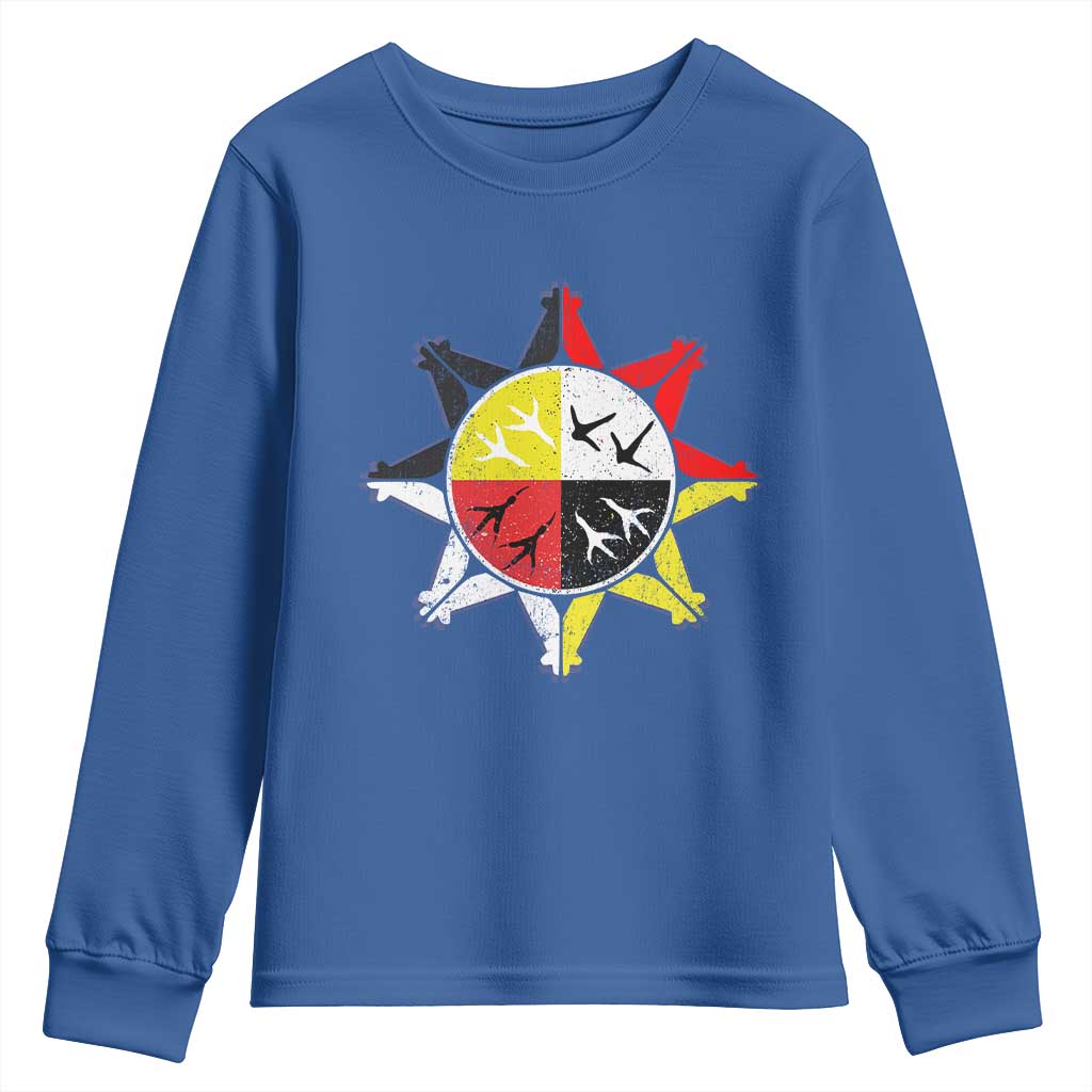 Oglala Lakota Nation Medicine Wheel Native American Youth Sweatshirt - Wonder Print Shop