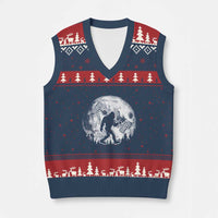 Funny Bigfoot Offroad Car Night Stroll Adventure V-Neck Knit Sweater Vest - Wonder Print Shop