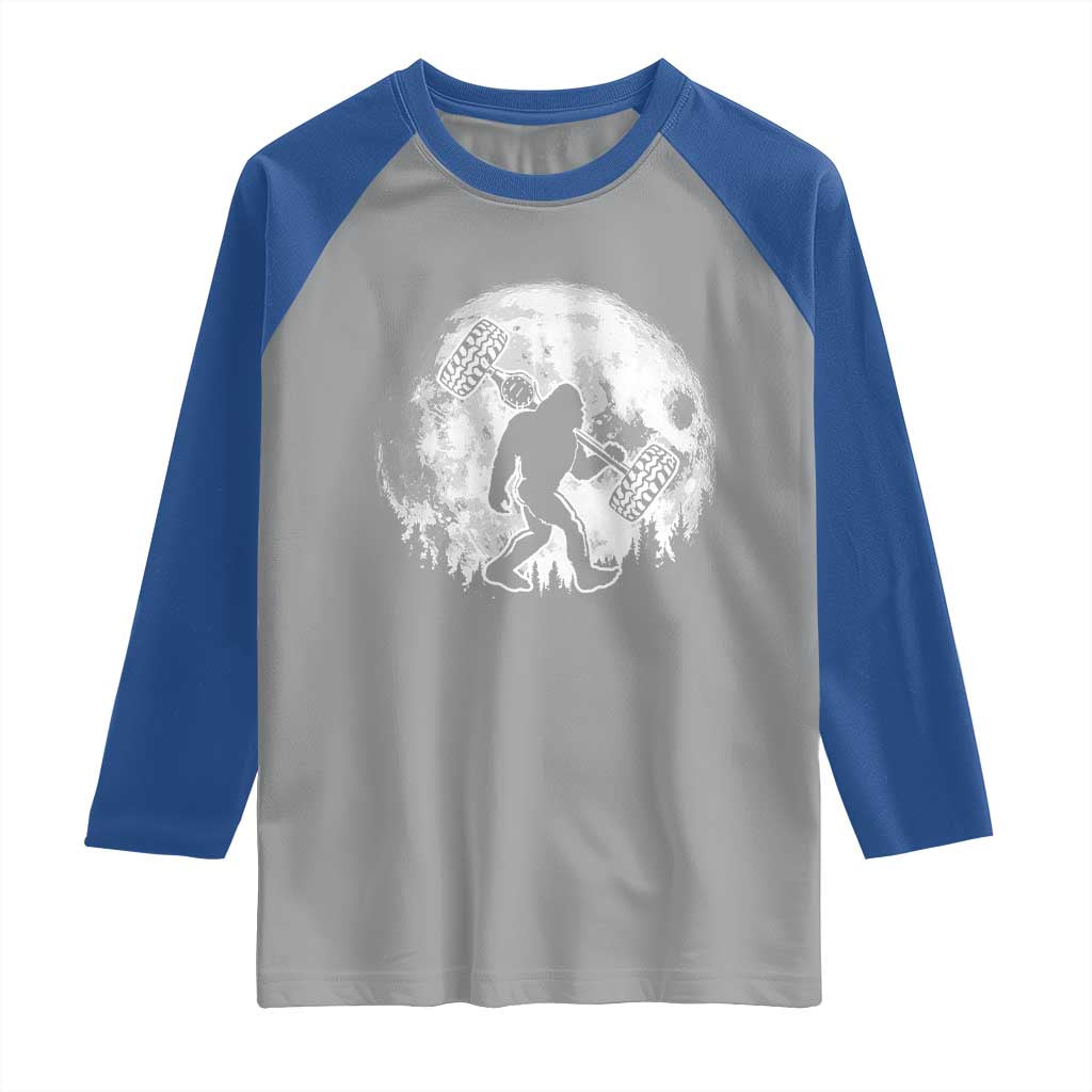 Funny Bigfoot Offroad Car Night Stroll Adventure Raglan Shirt - Wonder Print Shop