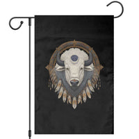 Native American White Buffalo And Eagle Feathers Garden Flag - Wonder Print Shop