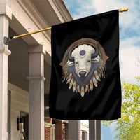 Native American White Buffalo And Eagle Feathers Garden Flag - Wonder Print Shop