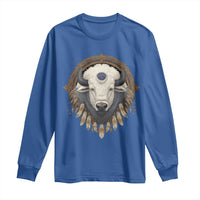 Native American White Buffalo And Eagle Feathers Long Sleeve Shirt - Wonder Print Shop