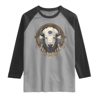 Native American White Buffalo And Eagle Feathers Raglan Shirt - Wonder Print Shop
