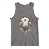 Native American White Buffalo And Eagle Feathers Tank Top - Wonder Print Shop