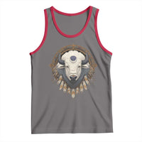 Native American White Buffalo And Eagle Feathers Tank Top - Wonder Print Shop