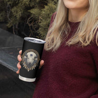 Native American White Buffalo And Eagle Feathers Tumbler Cup - Wonder Print Shop