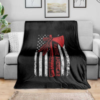Native American Tomahawk Vintage USA Flag Tribal Tradition Throw Blanket - Wonder Print Shop
