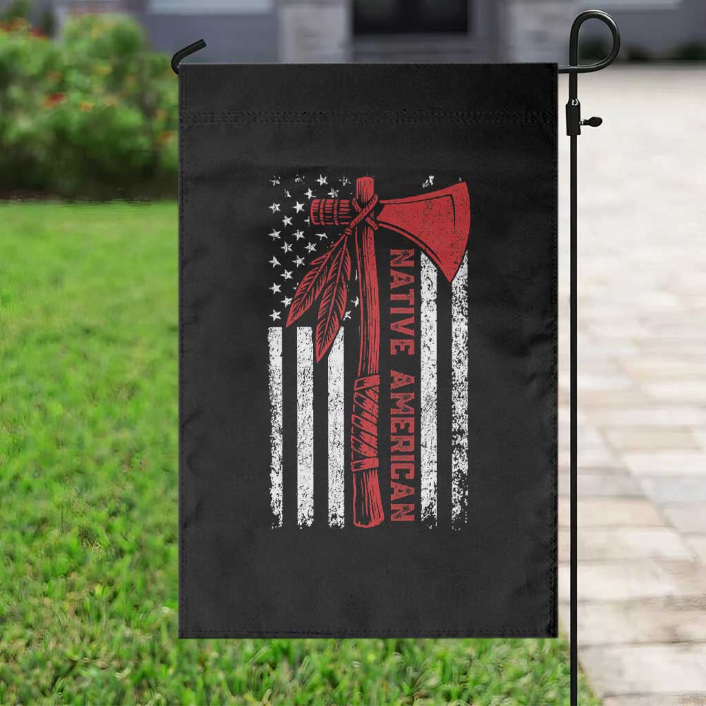 Native American Tomahawk Vintage USA Flag Tribal Tradition Garden Flag - Wonder Print Shop