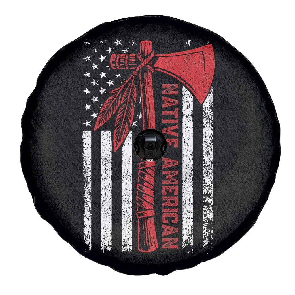 Native American Tomahawk Vintage USA Flag Tribal Tradition Spare Tire Cover - Wonder Print Shop