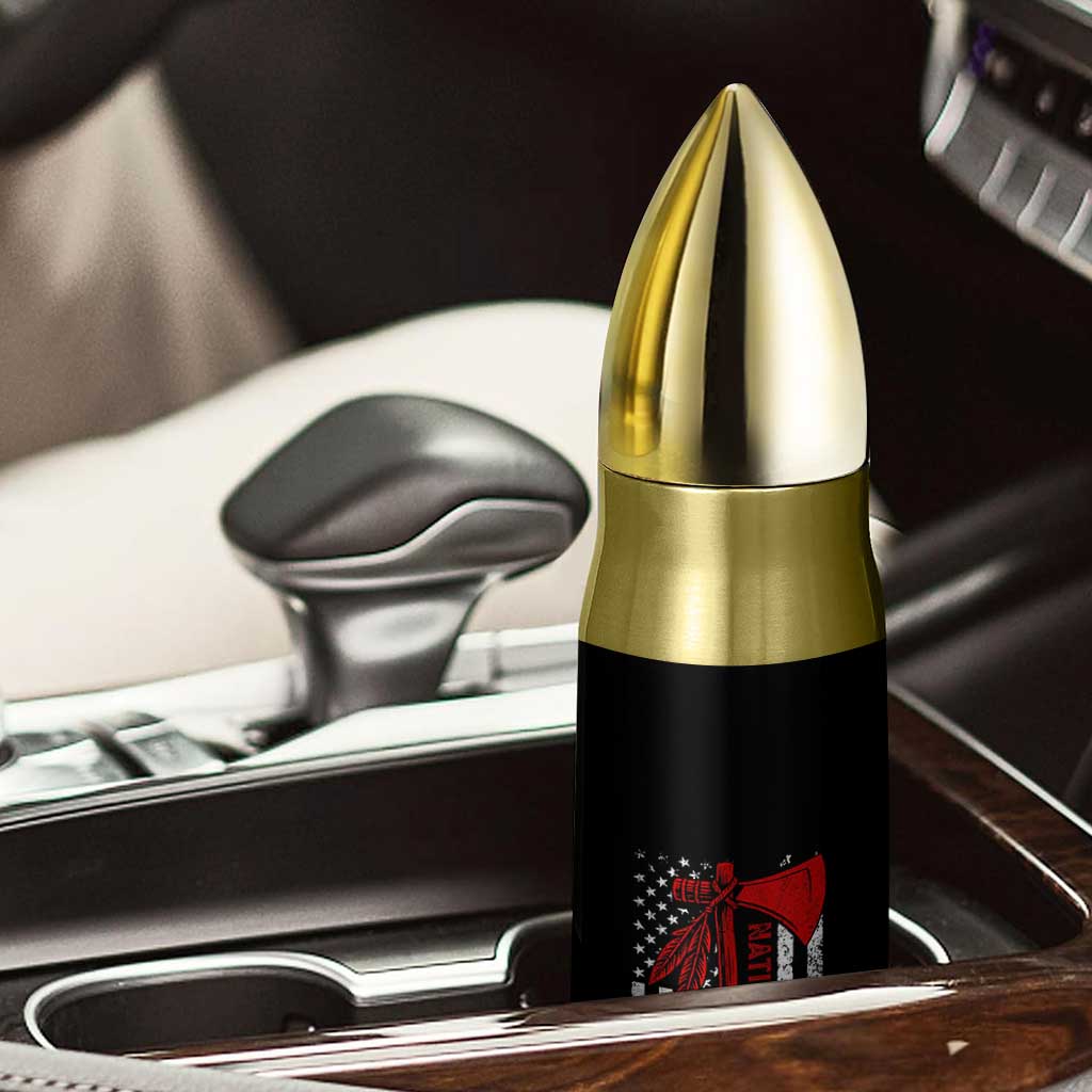 Native American Tomahawk Vintage USA Flag Tribal Tradition Bullet Tumbler - Wonder Print Shop