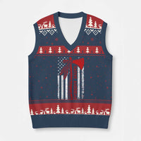 Native American Tomahawk Vintage USA Flag Tribal Tradition V-Neck Knit Sweater Vest - Wonder Print Shop