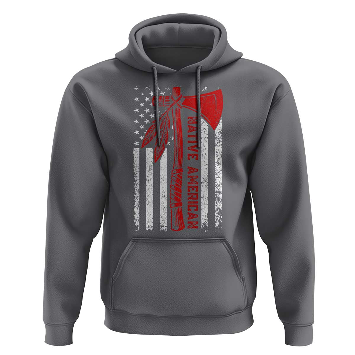 Native American Tomahawk Vintage USA Flag Tribal Tradition Hoodie - Wonder Print Shop