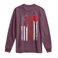 Native American Tomahawk Vintage USA Flag Tribal Tradition Long Sleeve Shirt - Wonder Print Shop